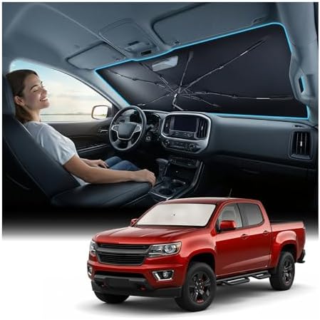 Nmoiss Windshield Sun Shade Umbrella Fit for Colorado 2015-2026 Accessories, [Vinyl Coating Heat Shield] Protect Car from Sun Rays & Heat Damage Keep Cool and Protect Interior by Nmoiss
