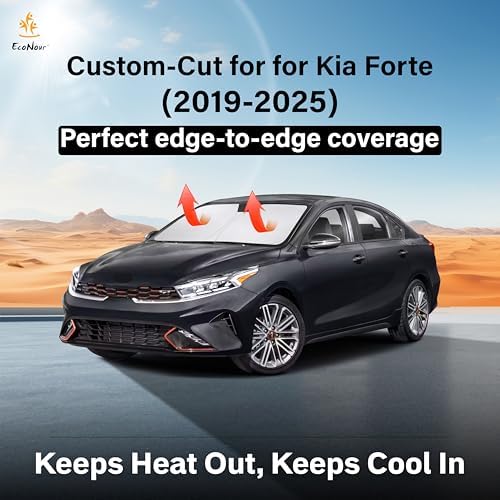 EcoNour Windshield Sunshade Compatible for Kia Forte 2019-2023 2024 2025 - Image 2