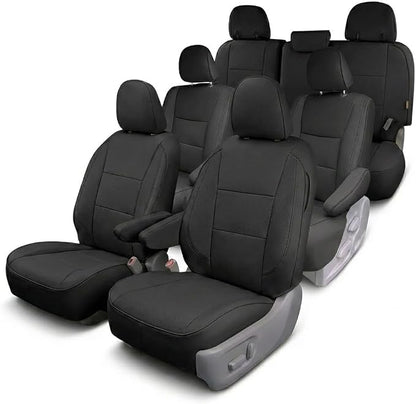 FH Group Custom Fit Car Seat Covers Specifically Made for 2011-2020 Toyota Sienna 7 Passenger, Car Seat Cover Full Set, Automotive Seat Covers in Black Faux Leather, Waterproof and Washable by FHGroup