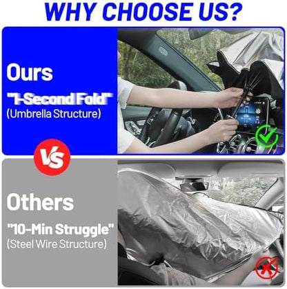 Windshield Sun Shade Umbrella for Kia Forte 2019-2024 Front Windows - Image 2