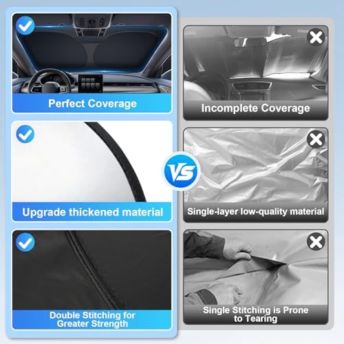 JUSTTOP Windshield Sunshade for Toyota Camry 2025-2026 | Easy-Fold Camry Windshield Sun Shade, Car Interior Accessories | 300T Upgraded Heat & UV Reflective Sunshade for Car Windshield - Image 6