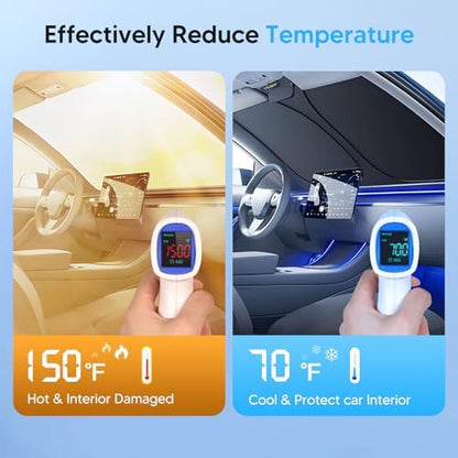 KUST Windshield Sun Shade for 2007-2022 Honda CRV Accessories, Custom Fit CR-V Sunshade Foldable Sun Visor Protector Blocks UV Rays Keep Your Car Cooler - Image 3