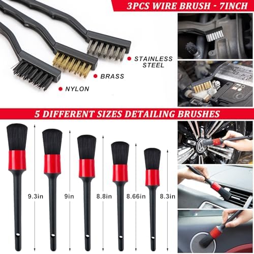 45Pcs Car Wash Cleaning Kit with High Power Handheld Vacuum Windshield Cleaning Tool with Side Mirror Squeegee Detailing Brushes Tire Brush Towels Complete Detailing Set for Car - Image 4