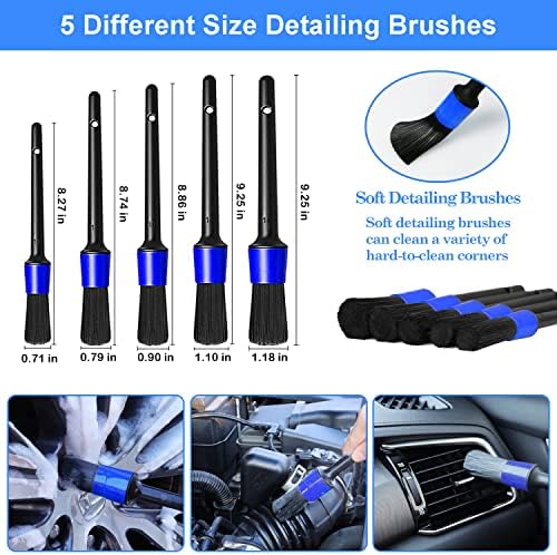 26Pcs Car Detailing Brush Set, Car Detailing Kit, Car Detailing Brushes, Car Cleaning Kit, Car Windshield Cleaning Tool, Professional Car Care kit - Car Wash Brush kit for Interior Exterior Wheels - Image 4
