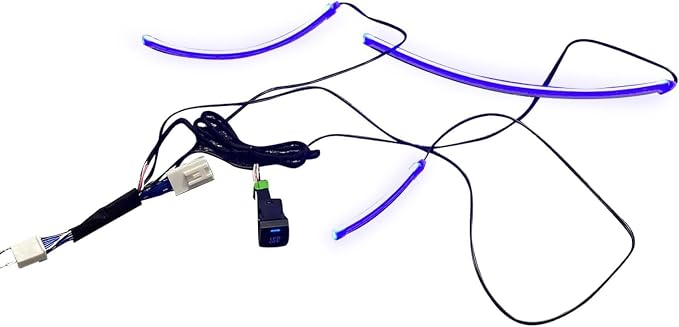 HIGH FLYING 2019-2025 for Toyota RAV4 Center Console Dashboard LED Light Strip with On+Off Switch 3pcs Car Interior Accessories (Blue) - Image 4