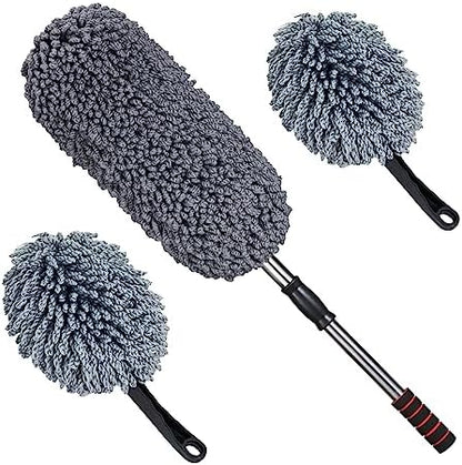 IPELY 3 Pack Large Microfiber Car Duster Exterior Scratch Free with Extendable, Car Duster Interior Multipurpose dust Cleaning by IPELY