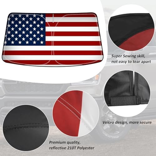 Bestview American Flag Windshield Sunshade for 2018-2024 Toyota Camry,Custom Fit Foldable Front Window Sunshade Sun Visor Accessories Protector Block UV Rays Heat, Keep Your Car Cooler - Image 6