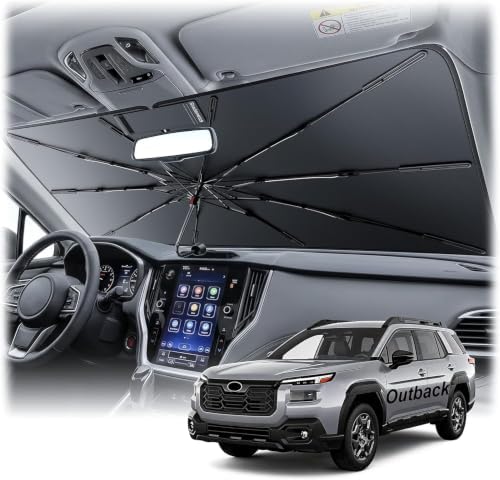 2026 Upgraded Windshield Sun Shade Umbrella for Subaru Outback [Precision Custom Fit, Superior UV & Heat Block] Cooling Tech Fabric, Durable Foldable with Storage Bag, Fits 2000-2025 by Unknown