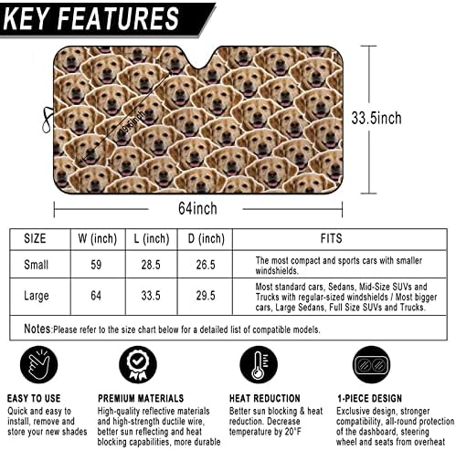 Custom Car Windshield Sunshade, 64''x33.5'' Personalized Sun Visor with Photo Text, Foldable Durable Shade Storage Pouch for Sedans SUV Trucks - Image 2