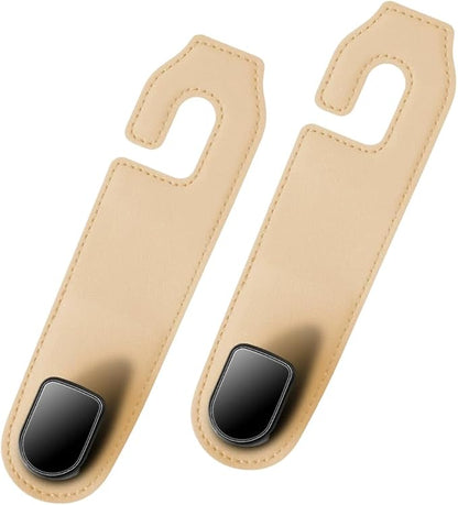 Car Seat Headrest Hook, 2PCS Vehicle Seat Back Hangers Organizer for Handbag Purse Coat, Automotive Interior Headrest Storage Hooks, Universal for SUV Automobile Truck (Beige) - Image 7