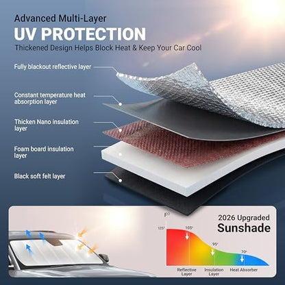 EcoNour Foldable Sun Shade Fit for Toyota 4Runner 2010-2023 2024 2025 - Image 3