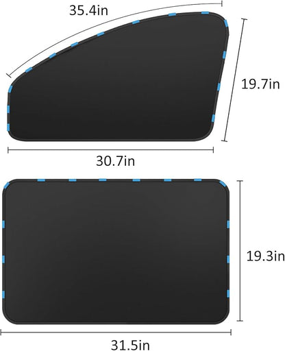 Magnetic Car Window Shades - 100% Block Light Car Curtains - 4Pcs | Universal Fit Side Window Sun Shades Car Window Covers Keep Cooler Feeling, Thicken(thickset, 4pcs) - Image 4