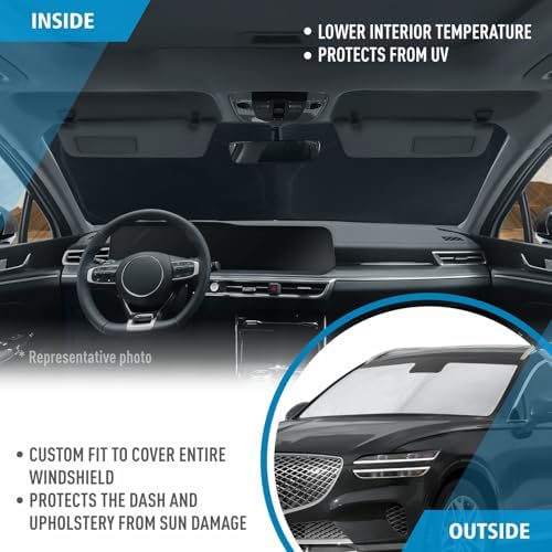 CLIM ART Windshield Sun Shade for Genesis GV 70 2021-2026, Custom-Fit Foldable Car Sunshade, Vehicle Sun Protector, Front Auto Windshield Cover, Car Accessories - WS3049 - Image 5