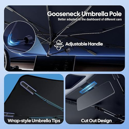 EcoNour Windshield Sunshade & Window Tint for Toyota Camry 2007 2008 2009 2010 2011 | Front Windshield Sun Shade UV Heat Blocker | Foldable Car Sun Visor Interior Cooling Accessories - Image 4