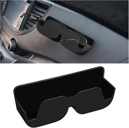 Bittwee Sunglasses Holder for Car Dashboard, Vehicle Eyeglasses Storage Case with Semi-Open Design, Self Adhesive Auto Interior Glasses Organizer Box, Universal for SUV, Truck, RV（Black） by Bittwee