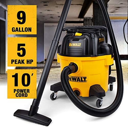 DEWALT 9 Gallon Wet/Dry VAC, Heavy-Duty Shop Vacuum with Attachments, 5 Peak HP, with Blower Function, DXV09PA - Image 2