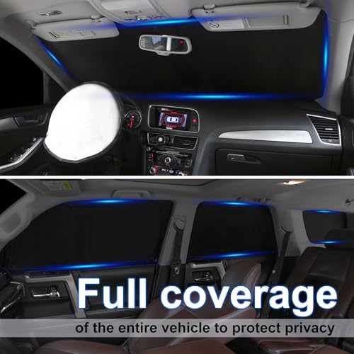 TINGLU Window Shades for Nissan Titan 2020-2024 Accessories Full Windows Windshield Sun Shade Sun UV Rays Privacy Protection for Camping 5PCS - Image 2