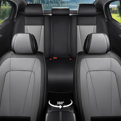 Car Seat Covers Full Set Custom Fit For Kia Niro 2017-2026 ,Black&Gray | Premium Faux Leather, Waterproof, Anti-Slip, Airbag Compatible, Breathable, Car Seat Protectors, 2 Rows 5 Seats - Image 3