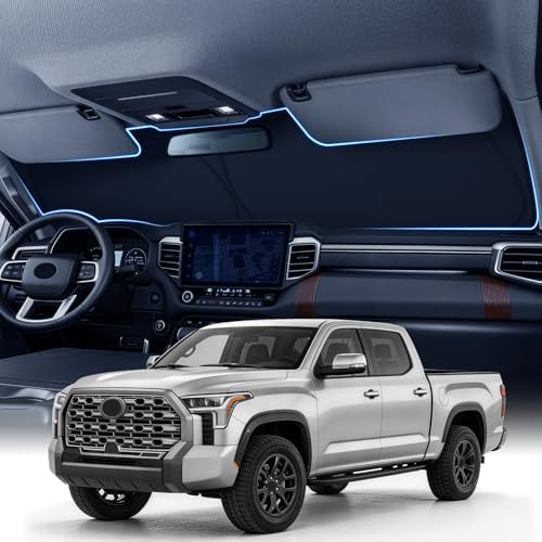 Zanch Custom Windshield Sun Shade for Toyota Tundra 2022-2026, 3D Scanned Fit Front Window Shade, 7-Layer Heavy-Duty UV & Heat Blocking Protection, Interior Cooling, Foldable Truck Accessories by Zanch