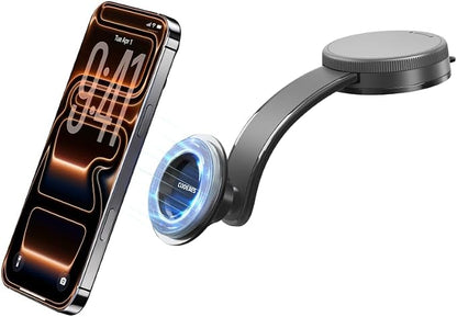 Magnetic Phone Holder for Car, for Magsafe Car Mount with Flexible Grip Bendable Arm, Vacuum Suction Cup Phone Mount -108LBS, Car Accessories for iPhone 17 Pro Max/16/15/14/13/12 Series by COOEXES
