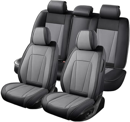 Car Seat Covers Full Set Custom Fit For Kia Seltos 2021-2026 ,Black&Gray | Premium Faux Leather, Waterproof, Anti-Slip, Airbag Compatible, Breathable, Car Seat Protectors, 2 Rows 5 Seats - Image 8