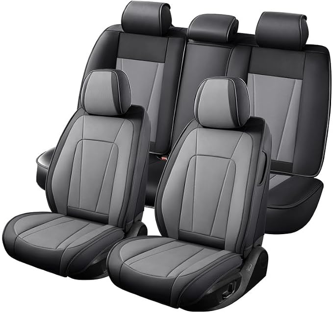 Front Seat Covers Custom Fit For Hyundai Tucson 2005-2026 ,Black&Gray | Luxury Faux Leather, Waterproof, Anti-Slip, Airbag Compatible, Breathable, Car Seat Protectors, 1 Row 2 Seats - Image 7