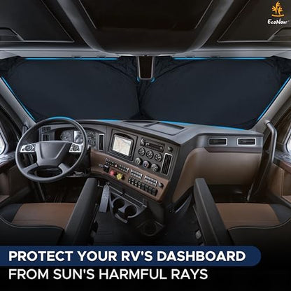 EcoNour RV Windshield Sun Shade, Foldable Cover for RVs & Motorhomes - Image 2