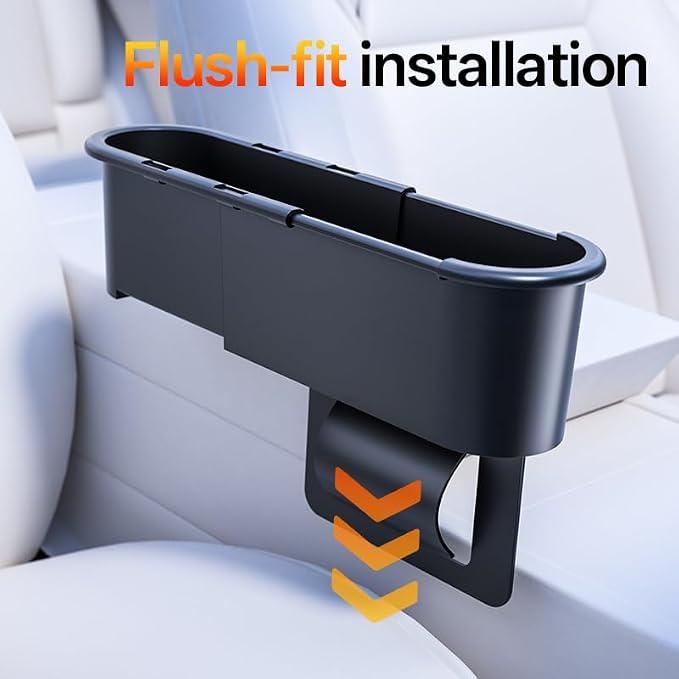 Expandable Car Seat Gap Filter Organizer, Adjustable 185-265mm | Universal front seat console side pocket, sliding gap storage box, fits phone keys wallet, seat gap filler, stop drops - Image 4