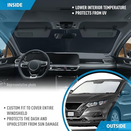 CLIM ART Windshield Sun Shade for Nissan Rogue Sport 2017-2023 SUV - Custom-Fit Foldable Sun Shade - Auto Sunshade - Vehicle Sun Protector - Front Auto Windshield Cover, Car Windshield - WS7003 - Image 5