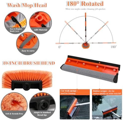 Complete Car Wash Kit with 60inch Heavy-Duty Extension Pole - Image 4
