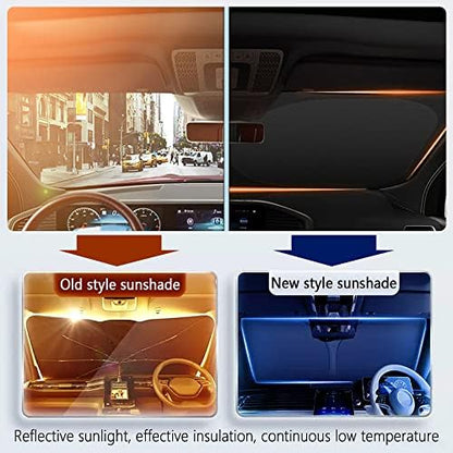 300T Thickened Sunshade for Car Windshield,Windshield Sun Shade for Blocking 99% Sunlight & Heat,Summer Cars Essentials Sun Cover for Car Windshields Fits Small Truck,SUV (XL: 63x33 inch) - Image 3