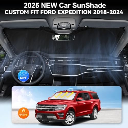 Windshield Sun Shade for Ford Expedititon 2018-2023 2024 2025 Sun Visor - Image 4