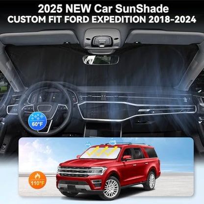 Windshield Sun Shade for Ford Expedititon 2018-2023 2024 2025 Sun Visor - Image 4