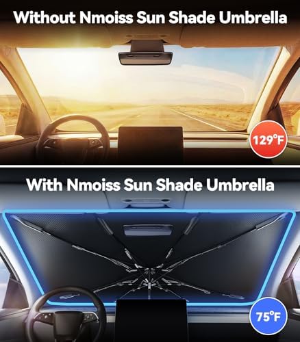 Nmoiss Windshield Sun Shade Umbrella Fit for CrossTrek 2018-2026 Accessories, [Vinyl Coating Heat Shield] Protect Car from Sun Rays & Heat Damage Keep Cool and Protect Interior - Image 2