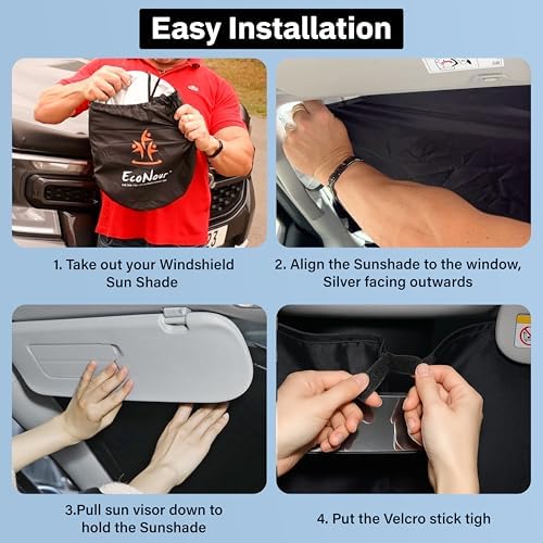 Econour Windshield Sunshade Compatible for Alfa Romeo 4C 2015-2017 2018 - Image 5