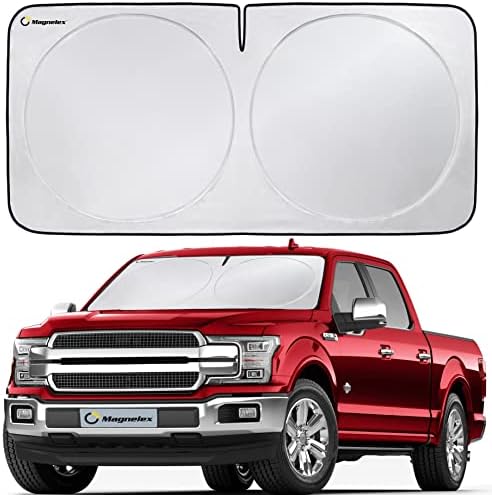 Magnelex Car Windshield Sunshade | Advanced Light-Blocking Protection | Foldable Sun Shade with Mirror Cut-Out Keeps Your Vehicle Cool | Fit for Cars, Trucks, and SUVs | XLarge (66 x 36 in) by Magnelex