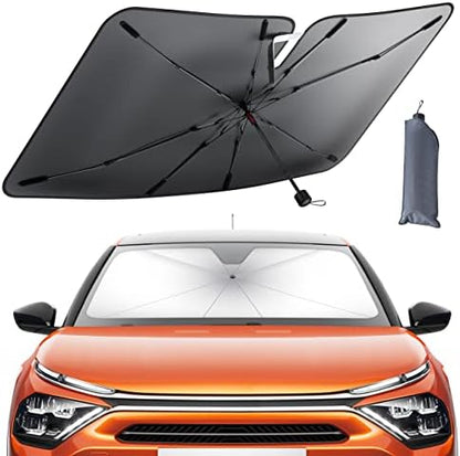Lamicall Car Windshield Sunshade Umbrella - Foldable Car Windshield Sun Shade Cover, 5 Layers UV Block Coating, 52"x31" Front Window Heat Insulation Protection, for Auto Sedan, SUV Windshield by Lamicall