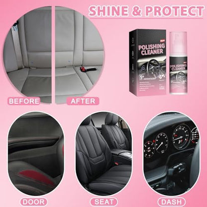 Timeno 2026 New Polishing Cleaner Car Interior, Interior All Purpose Car Cleaner for Rubber, Leather (2) - Image 4