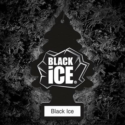 LITTLE TREES Car Air Freshener | Hanging Tree Provides Long Lasting Scent for Auto and Home | Black Ice, 24 Air Fresheners - Image 3