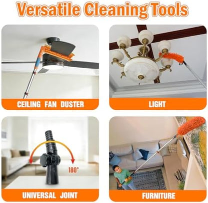 LAANPOLE 36FT Reach Ceiling Fan Cleaner Duster, Fan Blade Cleaner Kit with 7-30FT Extension Pole, Microfiber Duster & Replaceable Cleaning Cloth for Blades, Ceiling, Furniture - Image 5