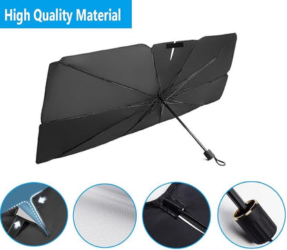 Windshield Sun Shade 2025 Car Accessories 100% Blackout Car Front Windsow Shades Umbrella Automotive Sun Visor Block Heat Insulation Protection (Pink Eyes) - Image 3