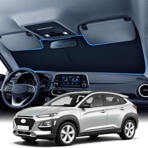 Zanch Custom Windshield Sun Shade for Hyundai Kona 2018-2026, 7-Layer UV & Heat Block, 3D Laser Scanned, Interior Protection, Keep Car Cooler, Foldable SUV Accessories by Zanch