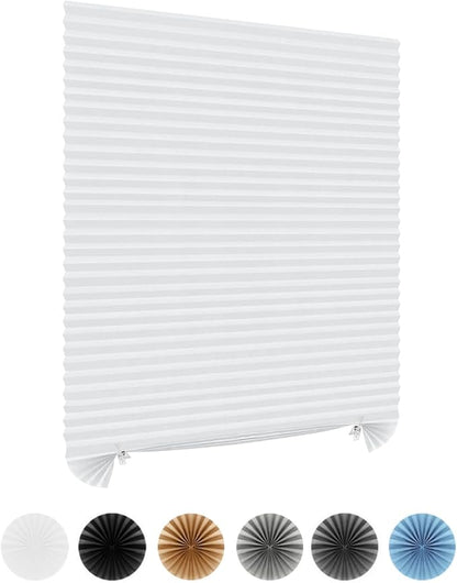 Window Blinds Cordless No Drill Cut to Size Clip On Stick On Self Adhesive Temporary Blinds Pleated Paper Blinds for Windows Doors Shades for Home Nursery Bedroom Kitchen Bathroom | Non-Woven, Light Filtering, Easy Install, Self Adhesive, Pleated Windo... by Maritown