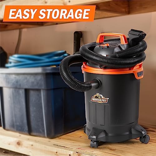 Armor All VO405P 0901 4 Gallon Wet/Dry Vac 2.0 Peak HP Shop Vacuum with Nozzles & Brush,Black/Orange - Image 6