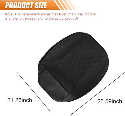 Luxury Faux Leather Car Seat Cover, Car Seats Cushion, Black | Anti-Slip Waterproof Universal Front Bottom Seat Protector with Storage Pocket for Sedans, SUVs, Trucks, Triangular Pattern - Image 2