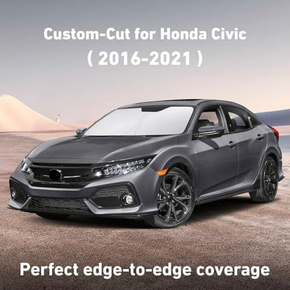 EcoNour Windshield Sunshade Compatible for Honda Civic 2016-2019 2020 2021 - Image 2