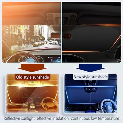 300T Thickened Automotive Glass Sunshade and Comes with Storage Bag,Keep Car Interior Cool,Windshield Sun Shade Compatible with Ford F250 Super Duty/F350 Super Duty/F450/F550 - Image 3