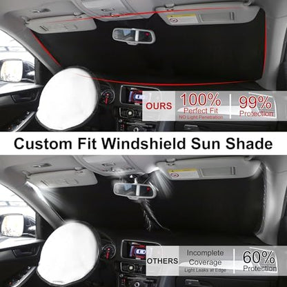 TINGLU Sun Shade for Mini Countryman Cooper F66 SUV 2017-2025 2026 Accessories Windshield Sun Shade Window Shade UV Rays Protection Sun Visor Cover with Steering Wheel Sunshade Storage Bag - Image 3