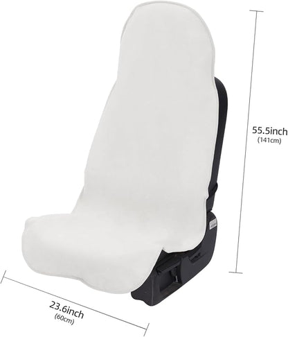 Waterproof 2 Pack Car Seat Cover Universal Fits Car Sweat Towel for Trucks SUV Van White Car Seat Protector Sweat Proof Protector Cloth Seats - Image 6