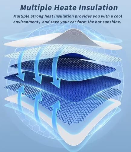Custom-Fit for GMC Windshield Sun Shade, Car Sunshade Cover UV Block Car Front Window with Foldable Sun Shade Cover Cool Protection Visor, Designed for GMC Accessories (for GMC Sierra) - Image 7